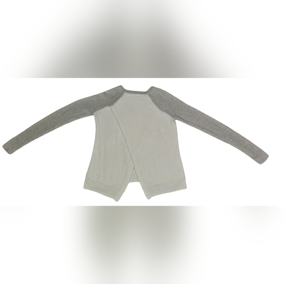 Madewell Colorblock Waffle Knit Cross-Back Sweater Heather Moonstone Sz XS - Picture 15 of 16